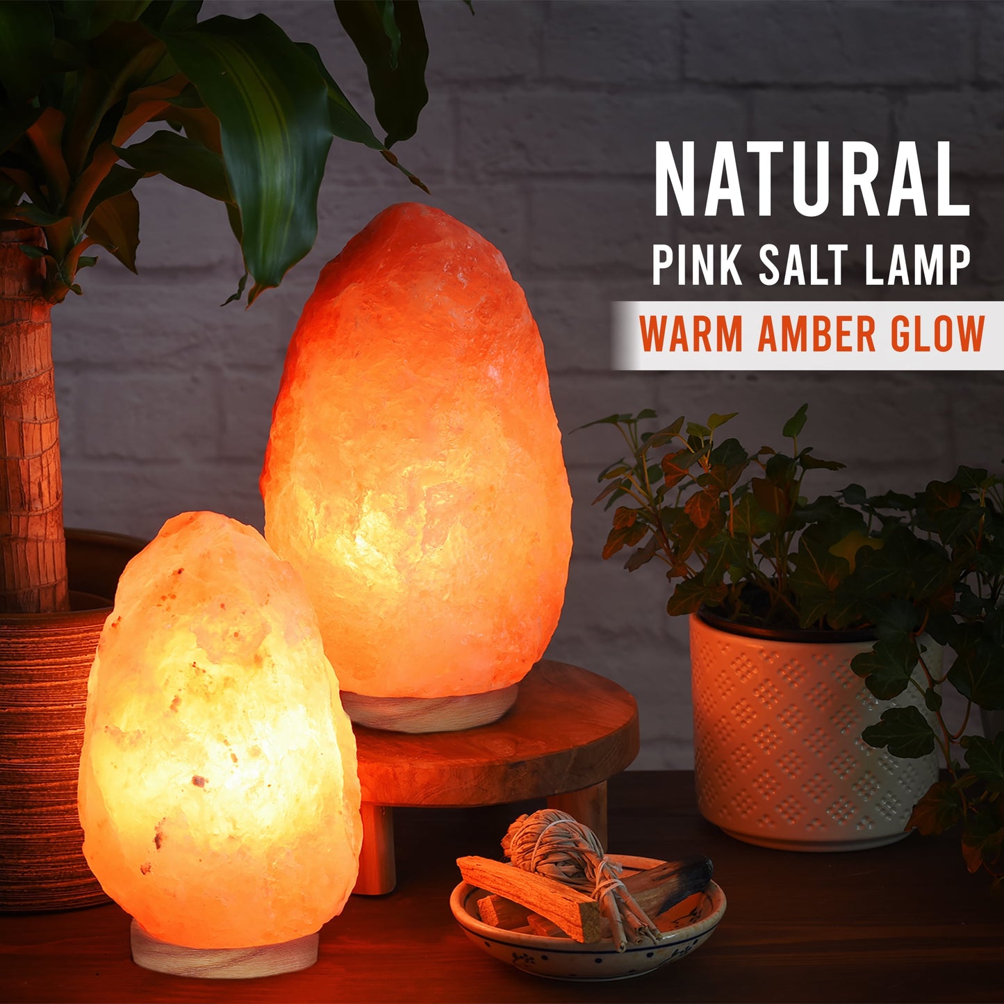 Natural Himalayan Salt Lamp - Relaxing Amber Glow with Dimmer